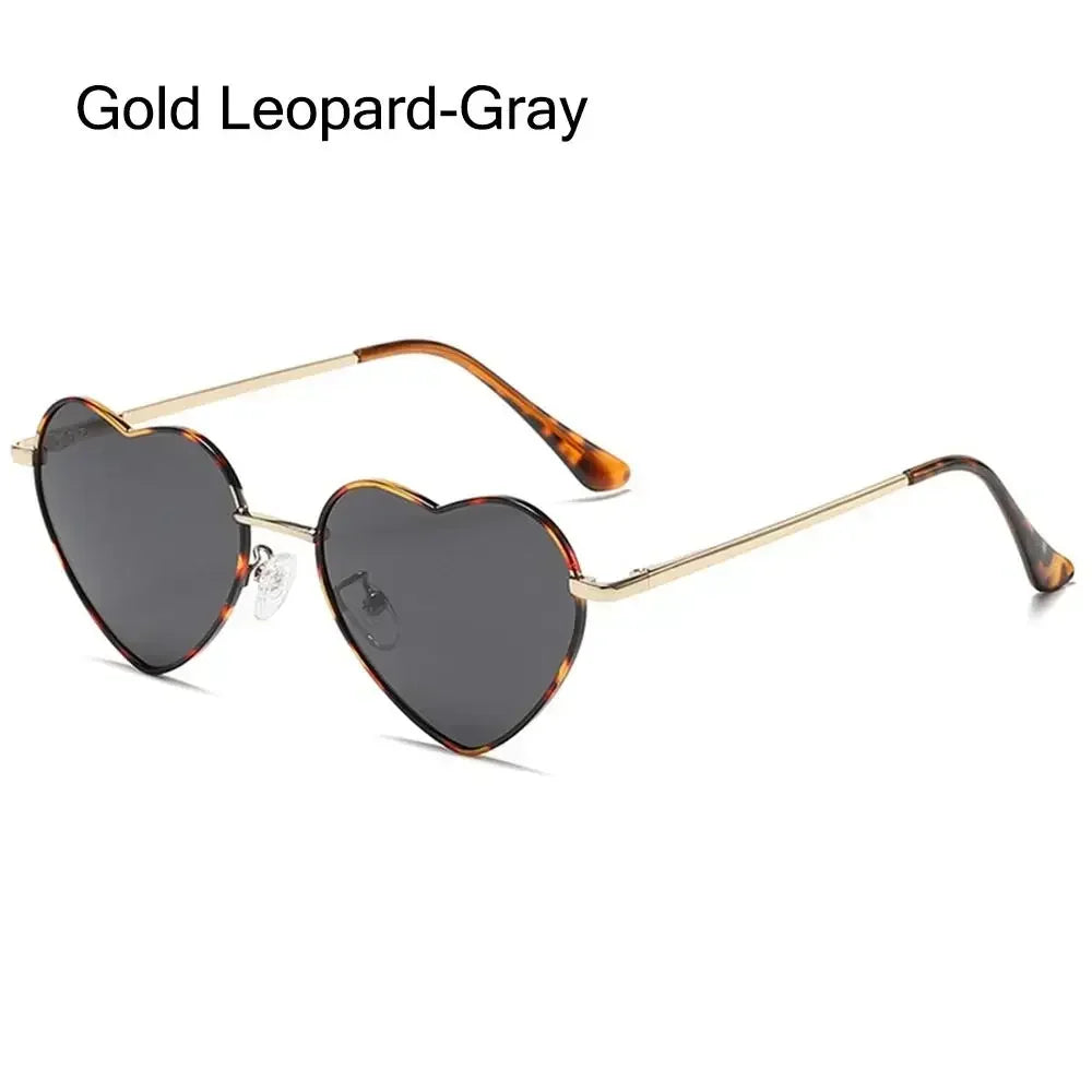 Heart-Shaped Sunglasses Heart Sun Glasses Shades Vintage 90s Glasses UV400 Protection Metal Frame Sunglasses Fancy Accessories