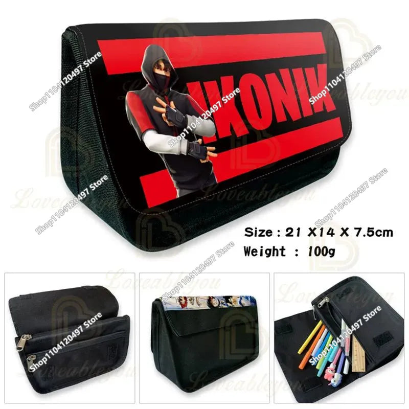 Victory Royale Student Boys Girls Fortnited Capacity Stationery PencilCase Peely Llama Hero Children's Pen Box Kids Teen Bags