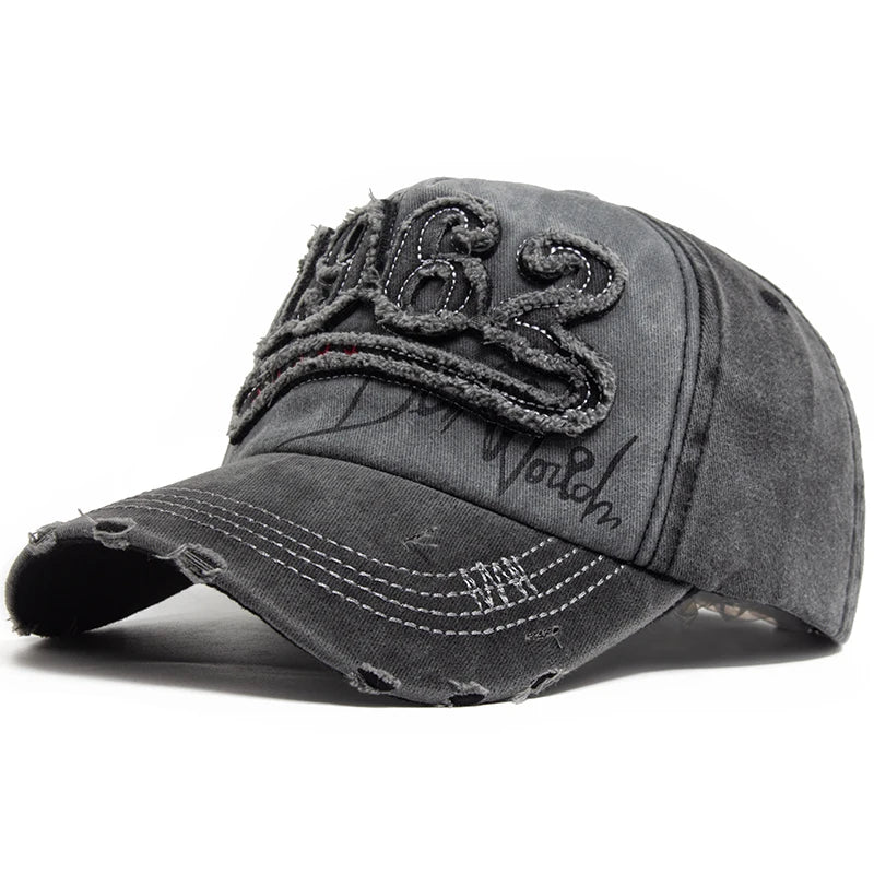 Fashion Vintage Washed Cotton Baseball Cap Men Digit 1962 Embroidery Snapback Spring Autumn Women Hat Visor Hip Hop Caps