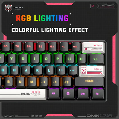 ONIKUMA G55 Mechanical Gaming Keyboard 61 Keys Layout RGB Customized Wired Colorful LED Backlit Keyboard for Computer Laptop PC