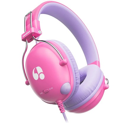 Casque Enfant Awatrue HK05, Limiteur de Volume 74/85dB, Prise 3.5mm, Bleu et Rouge, Son Stéréo, Compatible iPad/Tablette/Kindle/YOTO Player, Voyage en Avion pour Garçons et Filles