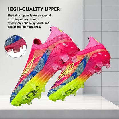 AG/FG Soccer Cleats for Men Women Kids Youth PU Fabric Upper TPU Sole Non-Slip Wear-Resistant for Natural Grass Sports Pitch Tra