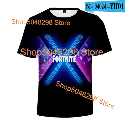 Bushranger Fortnite T-Shirt für Kinder, 3D-Print Banana Peely T-Shirt für Herren und Damen, Tee im Battle-Royale-Game-Design, Sommer-Top, Geburtstagsgeschenke