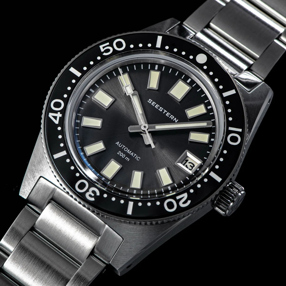 SEESTERN 62MAS Diving Watch Men Automatic Mechanical Wristwatch Luminous Bezel Waterproof NH35 Movement Sapphire Glass Bracelet