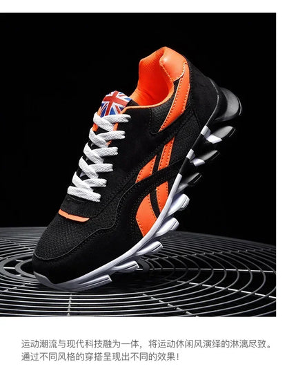 Brand Trend størrelse 46 47 48 slidstærke fitness-sneakers til mænd med støddæmpning, tyk sål og åndbare udendørs løbesko til mænd