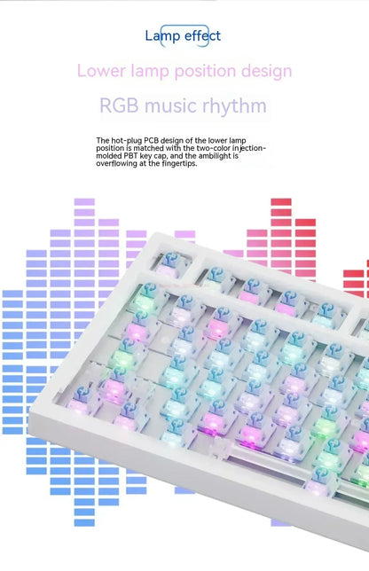 Ajazz Ak820 Pro Fessional Mechanical Keyboard Tft Screen Multifunctional Knob Game Keyboard 3 Mode Hot Plug Rgb Pad Office Gift