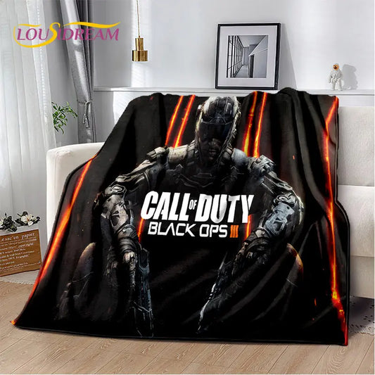 3D COD, Call of Duty геймърско меко плюшено одеяло, фланелено одеяло за всекидневна, спалня, легло, диван и офис покривало