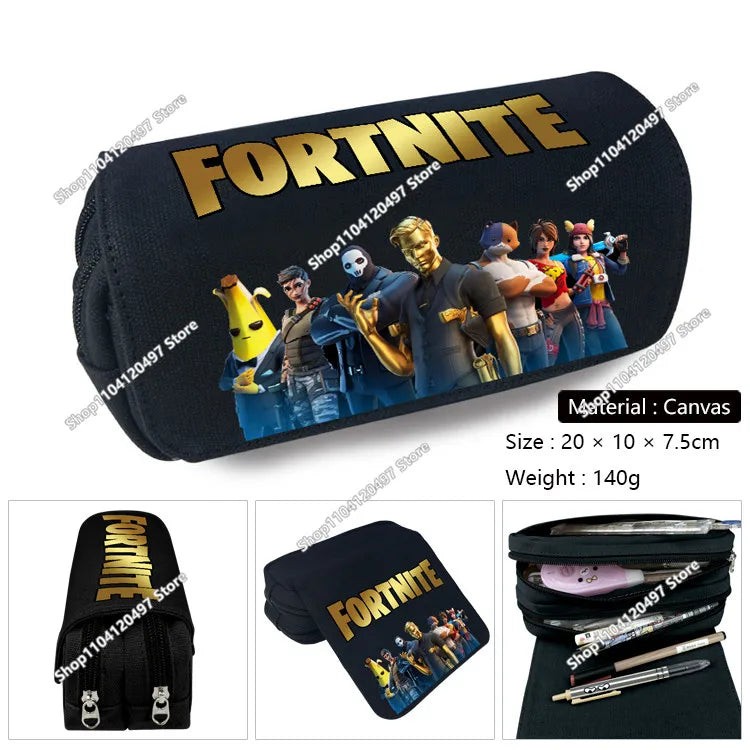 Fortnites Anime Pencil Bag Kawaii PencilCase Large Capacity Waterproof Handheld Cosplay Pencil Pouch Office Stationary Gift Toy