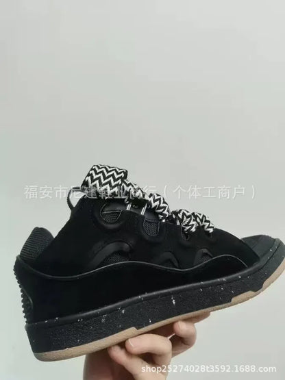 Comfortable High Heel Skate Shoes Thick-Soled Casual Sporty Dad Bag Shoes Vietnamese Cambodian New Style Knot-Tied Slip-On