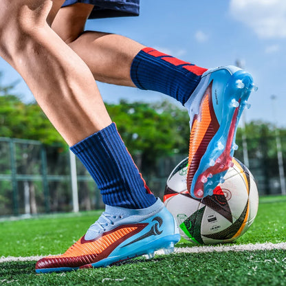 Chaussures de Football pour hommes, crampons de société, bottes professionnelles de terrain de Football en plein air, chaussures d'entraînement sur gazon, baskets à pointes longues