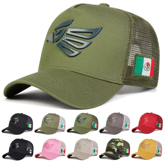 Unisex Mexican Eagle Label Baseball Net Caps Adjustable Casual Hats Spring and Summer Outdoor Sunscreen Hat