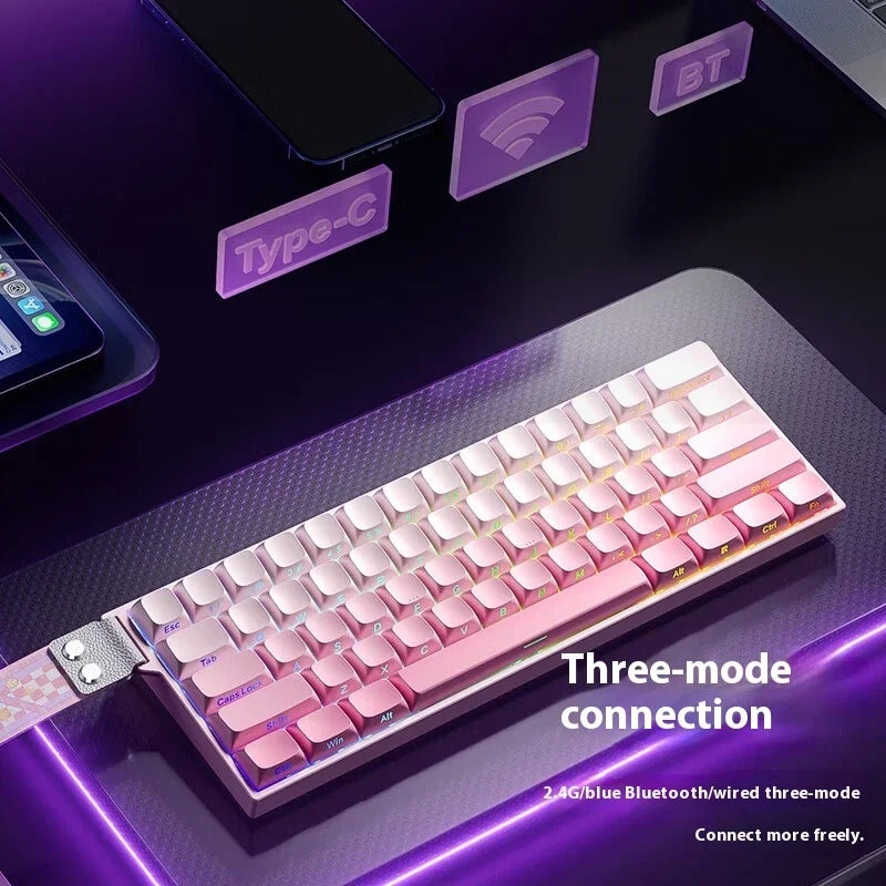 AULA Mini60 HE Magnetic Switch Keyboard RGB Tri Mode Wireless Mechanical Keyboard 8000Hz 0.01mmRT Gaming Keyboard Gamer Gifts