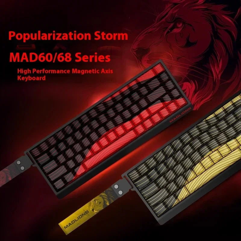 Madlions Mad 60He Magnetic Switch Mechanical Keyboard MAD68 Wired Keyboard Mad60he Custom MAD68he E-sports Gamer Keyboard Gifts