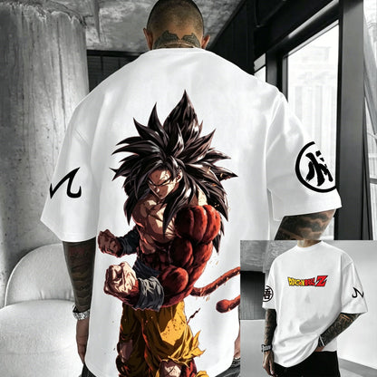 T-shirt en coton à manches courtes imprimé Dragon Ball Z : Son Goku et Vegeta – Vêtements pour hommes et femmes – Style Harajuku, Y2K, vintage, streetwear d'été