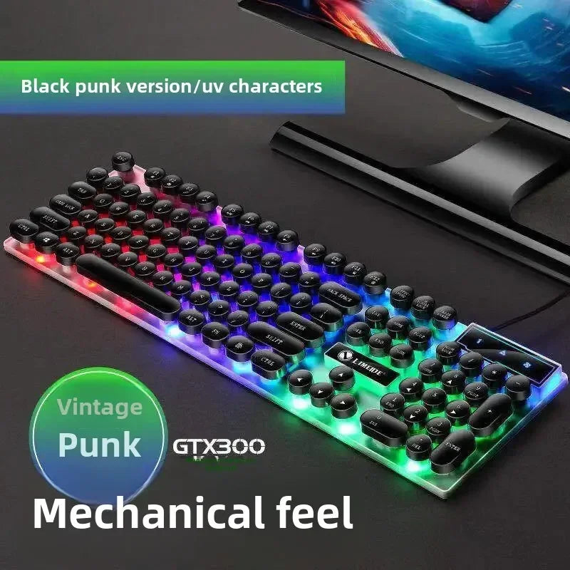 Mechanical Keyboard  Gaming Keyboard  E-sports Game Office Computer Notebook Desktop Steampunk English USB for Gaming