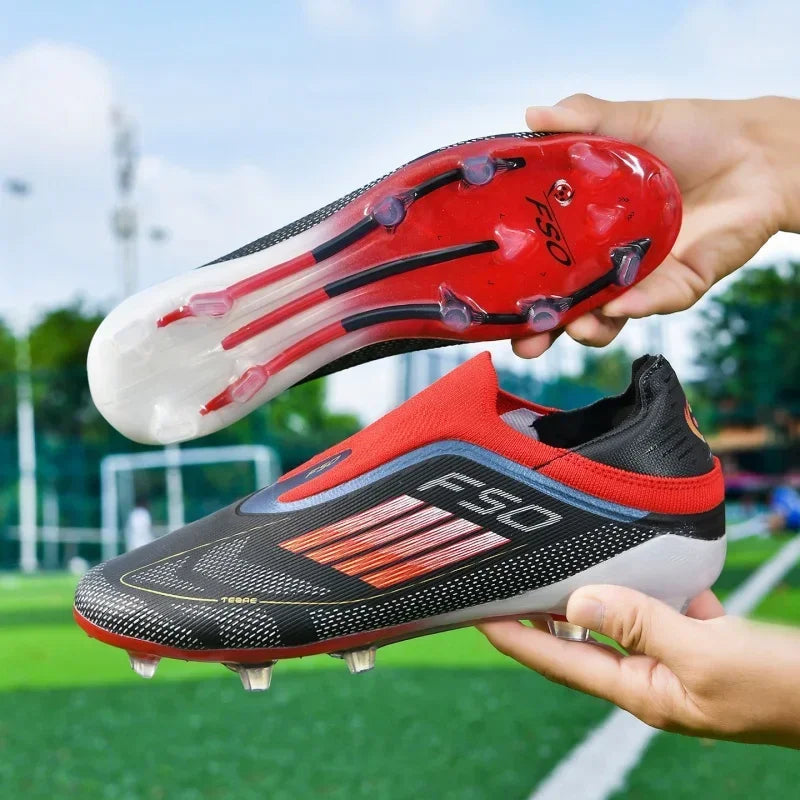 Nouvelles chaussures de football pour hommes, bottes de football confortables pour l'entraînement et les matchs en extérieur, crampons antidérapants et respirants, pour garçons et adultes, à longues pointes.