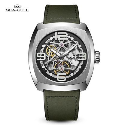 2025 Seagull Men's Mechanical Watches 44MM Skeleton Dial Luxury Man Wristwatch Sapphire Stainless Steel Waterproof Clock 6167