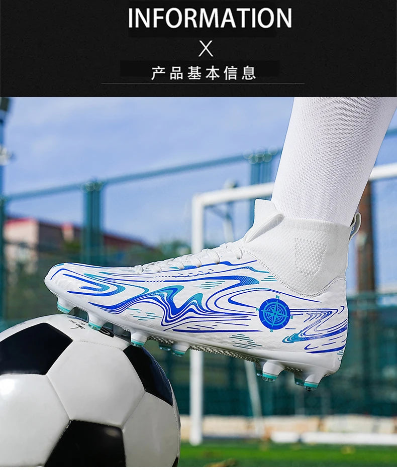 Chuteiras de Futebol Profissionais para Homem, com Pitons, Antiderrapantes, Respiráveis e Confortáveis, para Treino e Jogo, para Rapazes, Relva Natural e Sintética