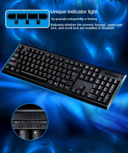 Q9 Einzelne Tastatur, USB-Square-Mouth-Anschluss, für Business, Büro und Zuhause, PS2-Rundanschluss, kabelgebunden, für Desktop-Computer