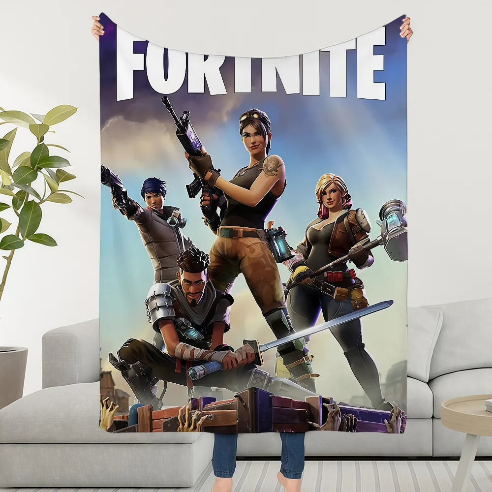Superkuschelige Plüsch-Kuscheldecke fürs Wohnzimmer F-FORTNITES-ES, Spielzimmer, Sofa, Couch, Kindergeburtstagsgeschenke
