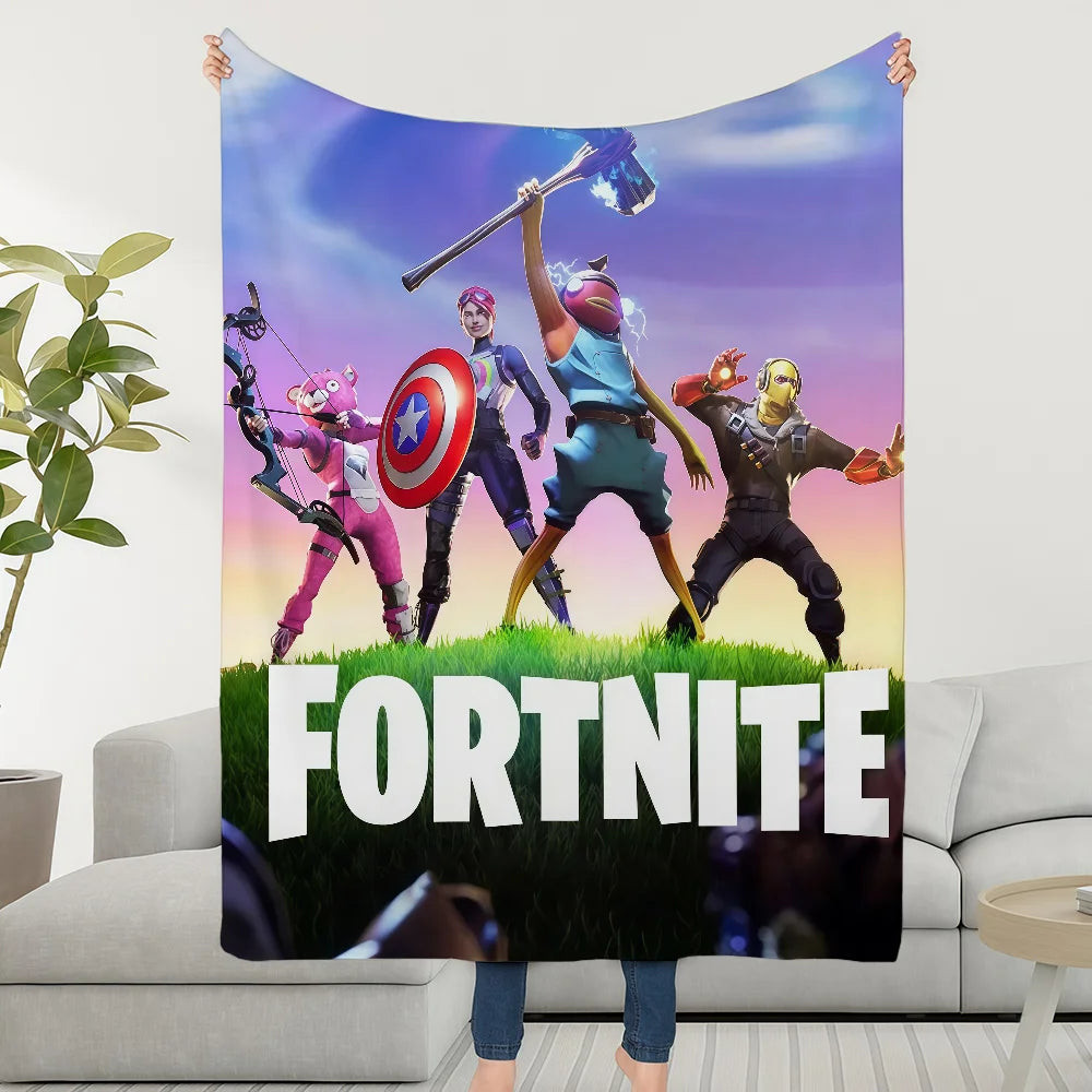 Superkuschelige Plüsch-Kuscheldecke fürs Wohnzimmer F-FORTNITES-ES, Spielzimmer, Sofa, Couch, Kindergeburtstagsgeschenke