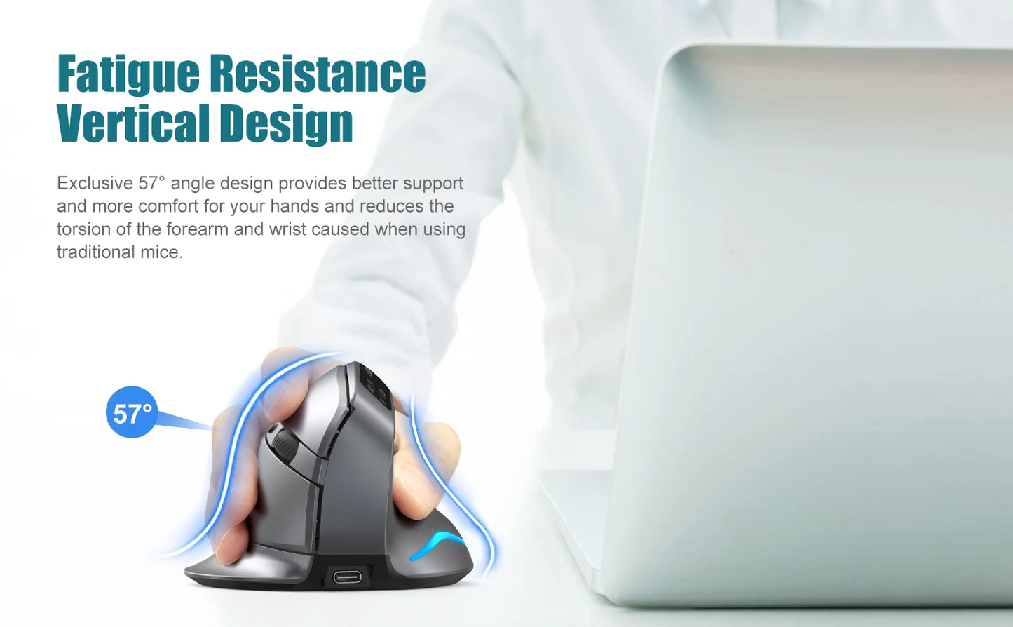 Lefon F26C Vertical Mouse Wireless with OLED Screen Bluetooth Ergonomic Mouse Optical Rechargeable Gaming Mice for PC Laptop