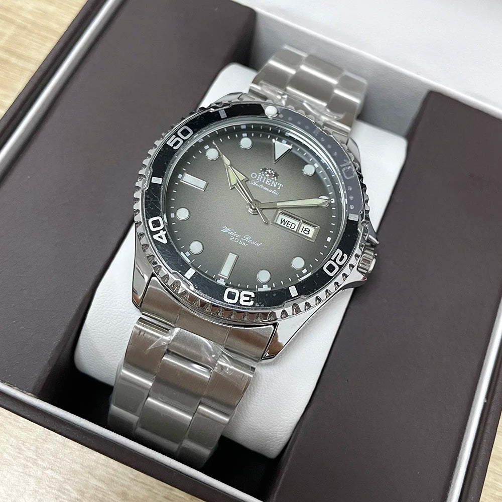 Orient Automatic Diver Watch Men 200M Waterproof Multi-Color Dial Stainless Steel Wristwatch