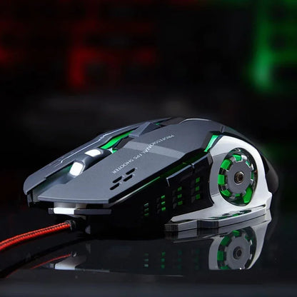 Q13 2.4G Bluetooth Wireless Mouse RGB Backlight DPI Adjustable 6 Keys USB Rechargeable Mechanical E-Sports Mouse for PC Laptop