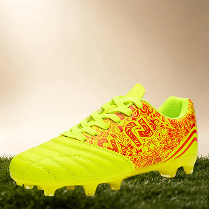 Chaussures de football multi-clous AG/FG pour adultes, tige en PU confortable, crampons antidérapants et résistants à l'usure pour les jeux en plein air sur gazon artificiel