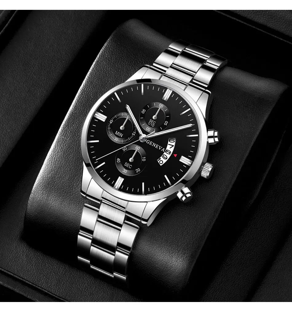 Montre homme tendance, montre-bracelet à quartz de luxe avec calendrier, montres d'affaires, montre pour homme, bracelet pour homme