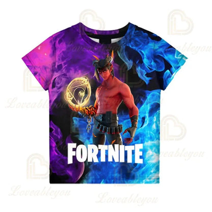 T-shirt 3D Fortnite Victory Game per bambini e neonati, stile Harajuku, top Battle Royale Hero carino per bambini, maschi e femmine