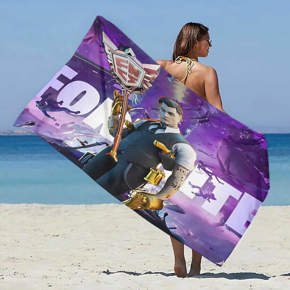 Neues Hot Game F-FortniteS Strandtuch aus Mikrofaser, sandfrei, schnelltrocknend, weich, sandabweisend, Poolhandtuch, Geschenk für Frauen, Reisen, Fitnessstudio, Dusche