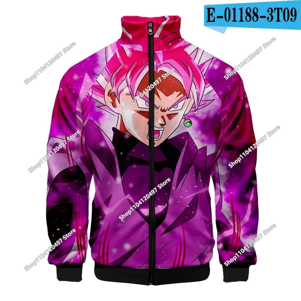 Anime Goku Dragon Ball Jacket Men Women Harajuku Hip Hop Japanese Zip Up Hoodies Goku Clothes Stand Collar Sweatshirt