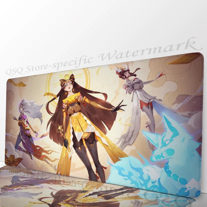 Podložka pod myš a na stůl Amaterasu Kiriko Overwatch s podložkou, herní příslušenství Prime Gaming, XXL podložka pod klávesnici