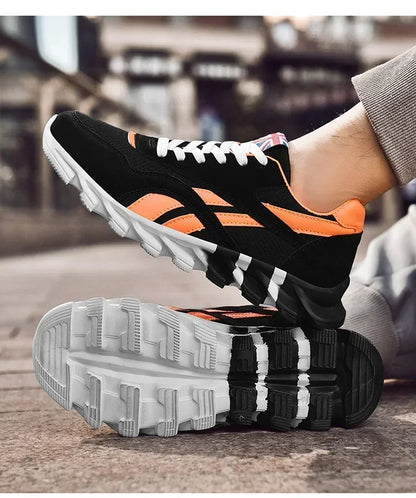 Brand Trend størrelse 46 47 48 slidstærke fitness-sneakers til mænd med støddæmpning, tyk sål og åndbare udendørs løbesko til mænd
