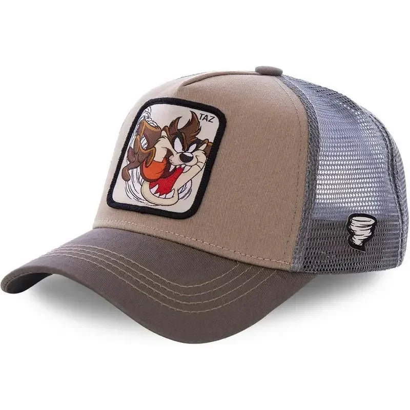 Casquette unisexe anime/dessin animé avec écusson brodé, casquette de baseball, casquette de camionneur, casquettes en maille, chapeau de soleil
