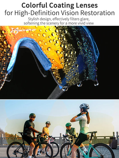 ROCKBROS polariserade cykelglasögon för män, sportglasögon för landsvägscykling, MTB, mountainbike, cykelskyddsglasögon, 5 linser