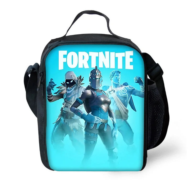 Kinder-Rucksack-Set im angesagten Gaming-Design mit Lunchbag und Federmäppchen, große Kapazität, Schultaschen für Jungen und Mädchen, ideales Geschenk F-FortniteS