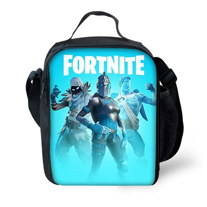 Kinder-Rucksack-Set im angesagten Gaming-Design mit Lunchbag und Federmäppchen, große Kapazität, Schultaschen für Jungen und Mädchen, ideales Geschenk F-FortniteS