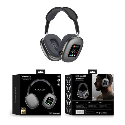 MAX600 Model New Wireless Active Noise Cancelling Headphones Hybrid Wireless Headphone With Touch Control LED Screen 2025 Hot