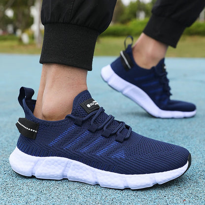 Chaussures de course légères pour hommes, baskets de marche tricotées en maille respirante, pour l'exercice en plein air, nouvelle collection été