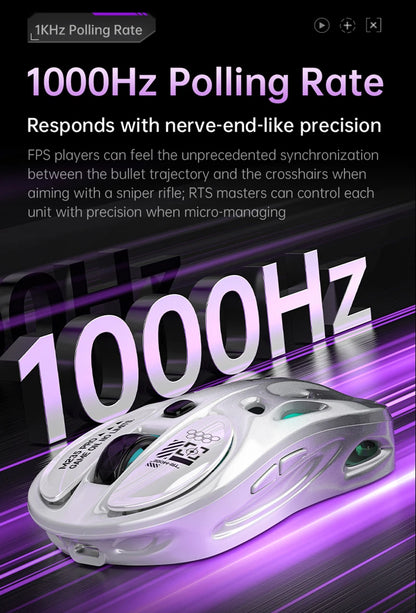 Wireless 2.4G Tri-Mode Rgb Gaming Mouse Hollow Lightweight Design With Chroma Lighting Wired Bluetooth E-Sports Mouse Controller