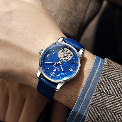 Relógio Tourbillon Masculino, Desportivo, Automático, Mecânico, Estanque – Relógio de pulso de luxo de marca de gama alta