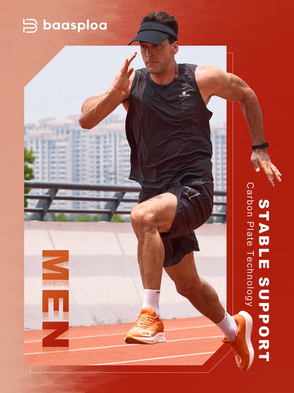Baasploa Scarpe da running professionali da uomo, leggere e traspiranti, scarpe sportive da jogging da donna con piastra in carbonio, sneakers antiscivolo
