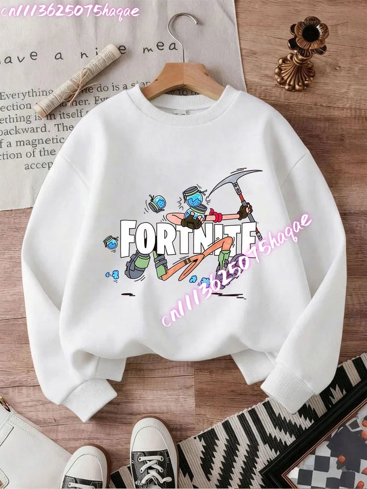 Nuove felpe Fortnite per bambini con cappuccio, stampa personaggi cartoon del gioco, top casual autunnali, abbigliamento invernale per bambini e neonati maschi