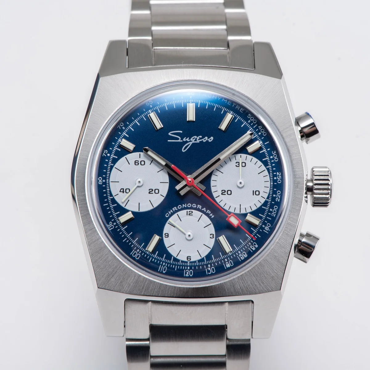 Sugess S419 Series 37mm Original Swanneck Movement Chronograph Master Mens Watch Mechanical Wristwatch Dome Sapphire Crystal New