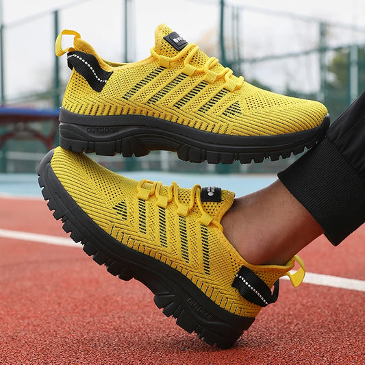 Men's Casual Shoes Breathable Flyknit Mesh Upper Comfortable Outdoor Walking, Cycling, Exercise Shoes for Men Tenis Para Hombre