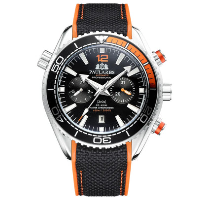 Classic Luxury Men Automatic Watch Multifunction Mechanical Wristwatch Rubber Strap Waterproof Week Date Watches Reloj Hombre