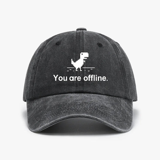 You Are Offline Funny Low Resolution Pixel Dinosaur Baseball Caps Peaked Cap Computer Cpu Core Sun Shade Hat Men Washed hats