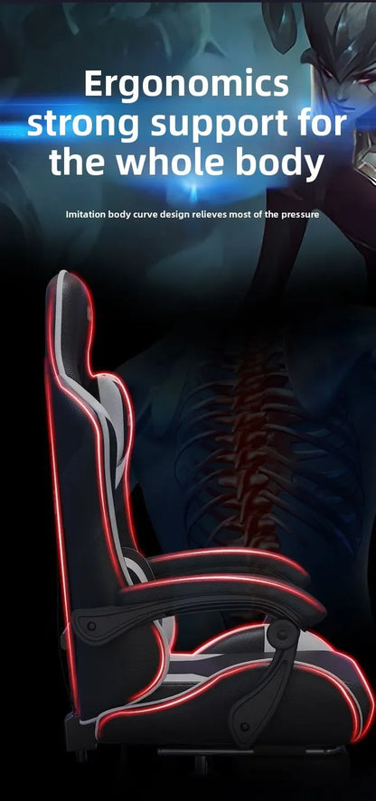 Ergonomická herní židle pro home office, dlouhé hodiny a streamery, nastavitelná, polohovatelná, lehká a odolná